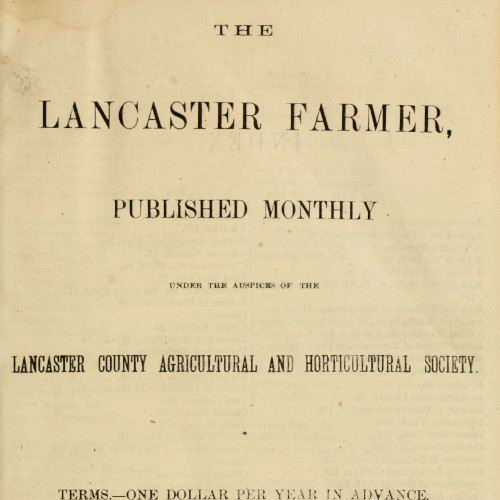 Title Page of Lancaster Farming, Volume 1
