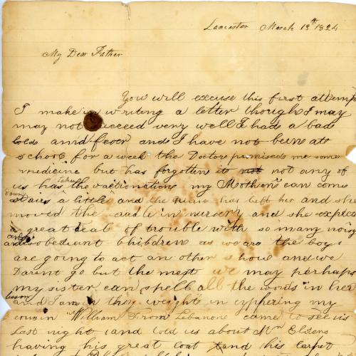 Handwritten letter from 1824